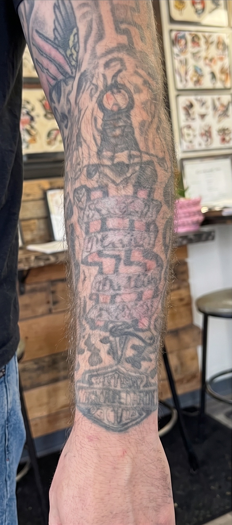 Full tattoo before the Alley Cat Ink cover-up